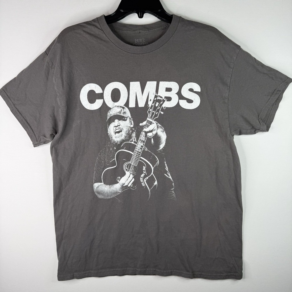 Luke Combs 2024 Growin Up And Gettin Old Concert T-shirt Gray Large  Unisex